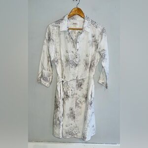 MALVIN Linen Floral Print Shirt Dress sz M